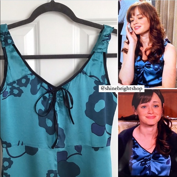 Early 2000s Vintage Silk Dress ASO Rory Gilmore in Gilmore Girls Rare - Picture 5 of 10
